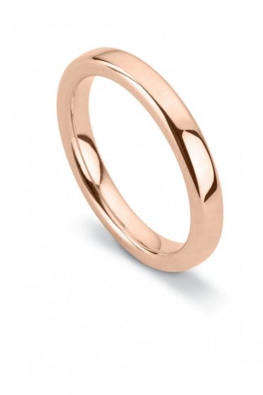 18ct Rose Gold 3mm Heavy Court Band
