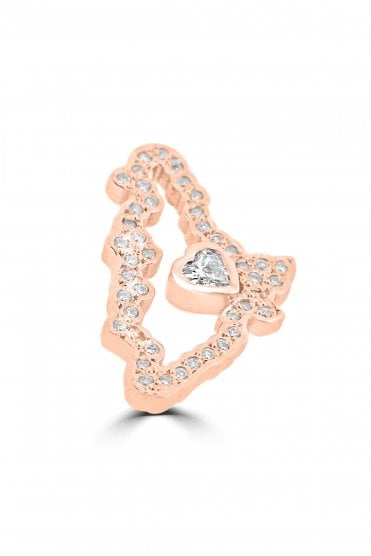 18ct Rose Gold Diamond Guernsey Map Pendant