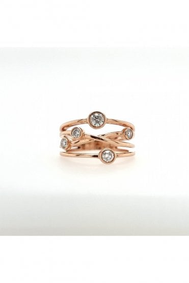 18ct Rose Gold Diamond Ring Diamond Setting Rubbed Over