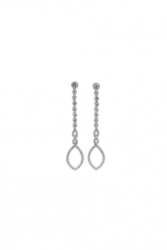 18ct White Gold 0.85ct Diamond Drop Earrings