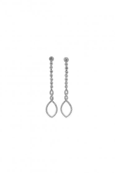 18ct White Gold 0.85ct Diamond Drop Earrings