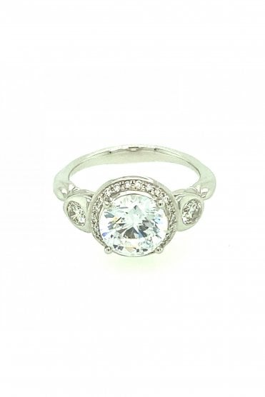 18ct White Gold 2.00ct Centre Halo Ring