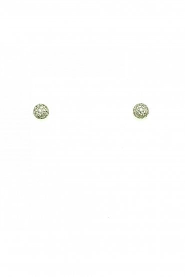 18ct White Gold 4mm Diamond Ball Stud Earrings