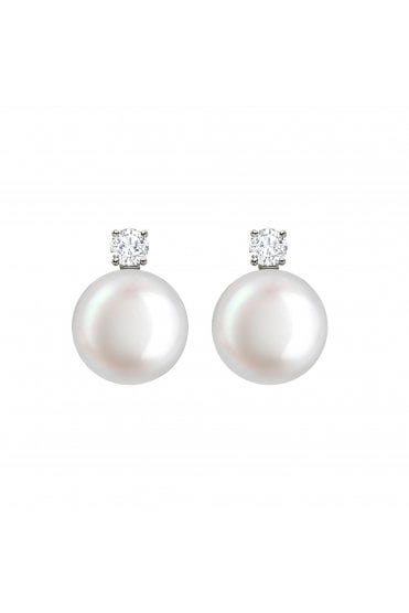 18ct White Gold Akoya Pearl & Diamond Stud Earrings Detachable Pearls, Transforming into Diamond Studs
