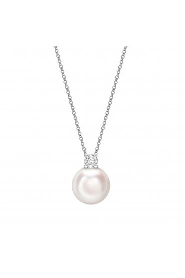 18ct White Gold & Akoya Pearl Necklace   Pearl Colour White