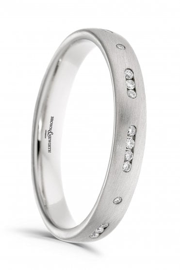 18ct White Gold and Diamond Set "I Love You" Wedding Ring XD589