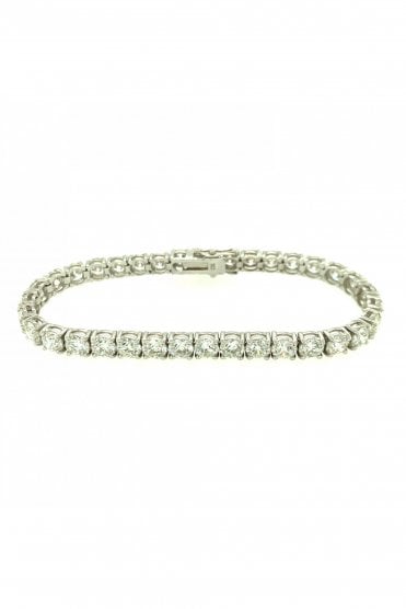 18ct White Gold and Diamond Tennis Bracelet Diamond Total Weight 17.78ct