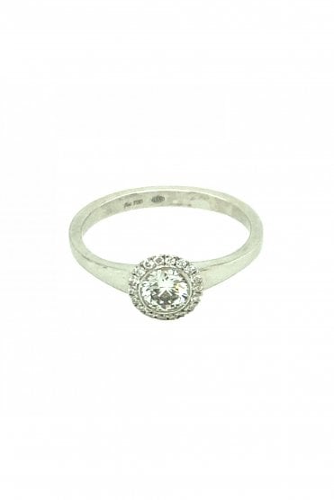 18ct White Gold Diamond Cluster Ring Rubbed Over Set & Halo Claw Set