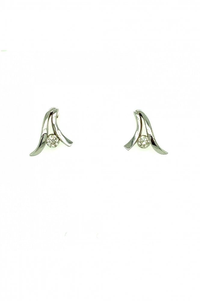 18ct White Gold Diamond Drop Earrings Round Brilliant 0.40ct