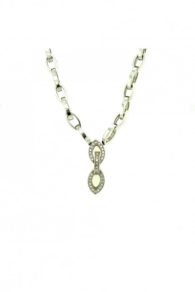 18ct White Gold Diamond Drop Necklace Round Brilliant 0.27ct