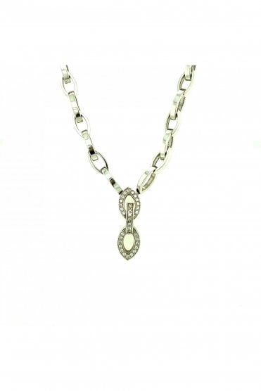 18ct White Gold Diamond Drop Necklace Round Brilliant 0.27ct
