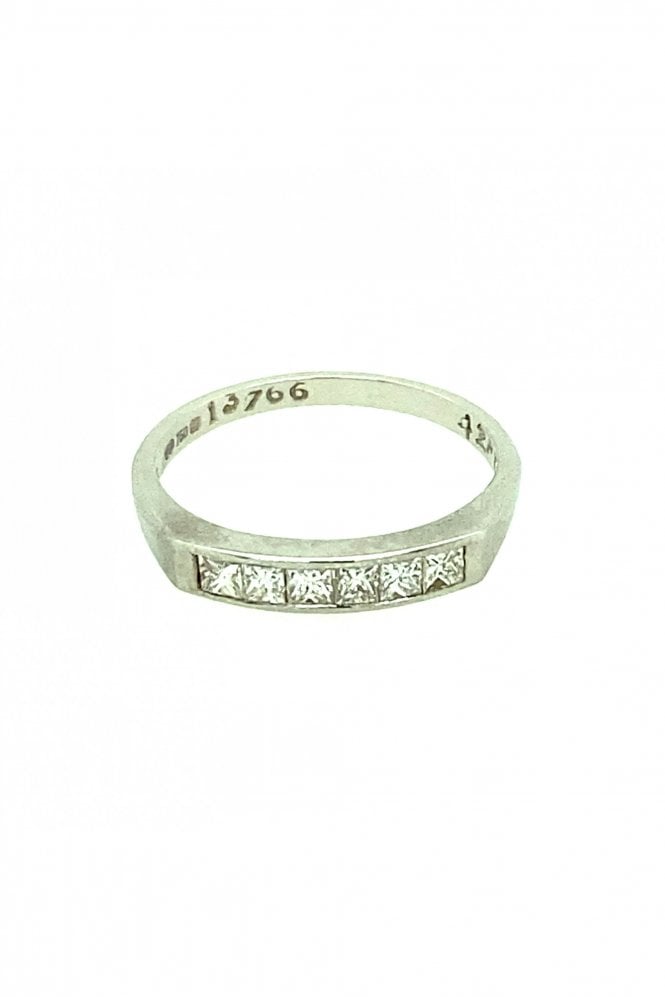 18ct White Gold Diamond Half Eternity Ring Princess Cut 0.12ct