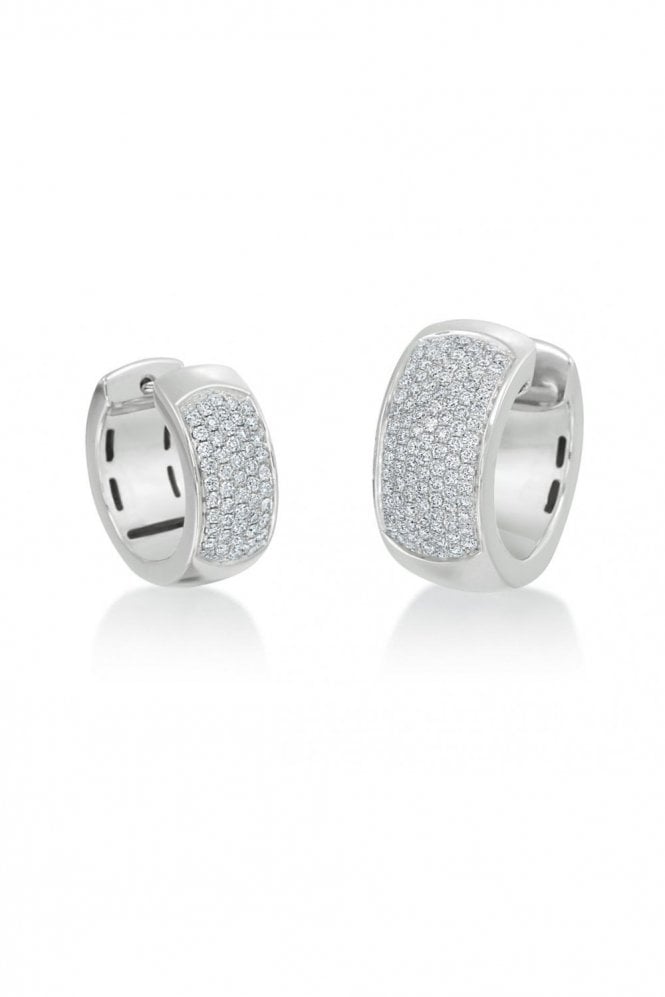 18ct White Gold Diamond Hoop Earrings Diamond Weight 0.50ct