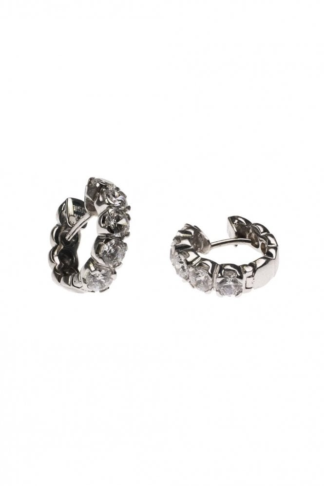 18ct White Gold Diamond Hoop Earrings Diamond Weight 2.50ct