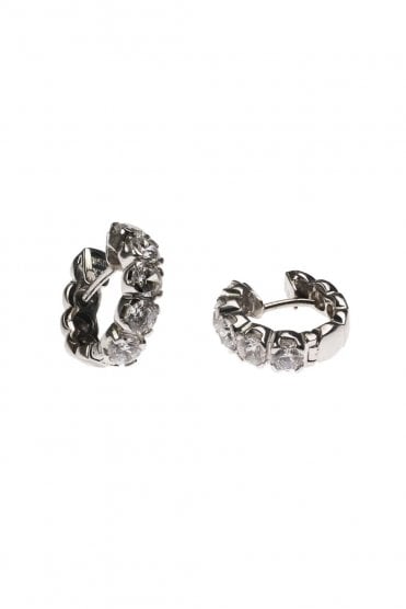 18ct White Gold Diamond Hoop Earrings Diamond Weight 2.50ct