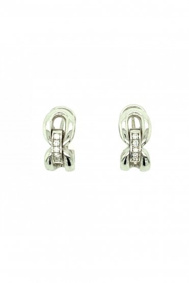 18ct White Gold Diamond Link Earrings