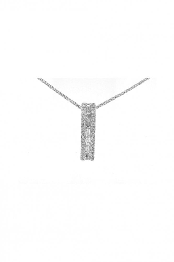 18ct White Gold Diamond Pendant 18ct White Gold Pavé Set