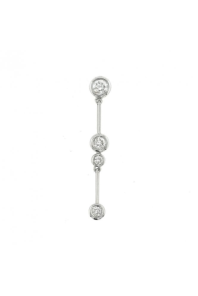 18ct White Gold Diamond Pendant 18ct White Gold Rub-over Set