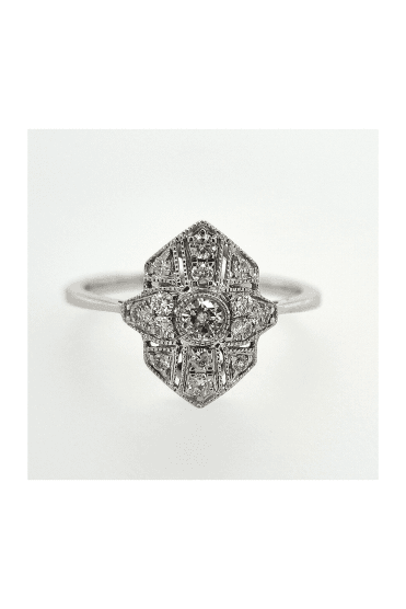 18ct White Gold Diamond Ring Diamond Setting Pave