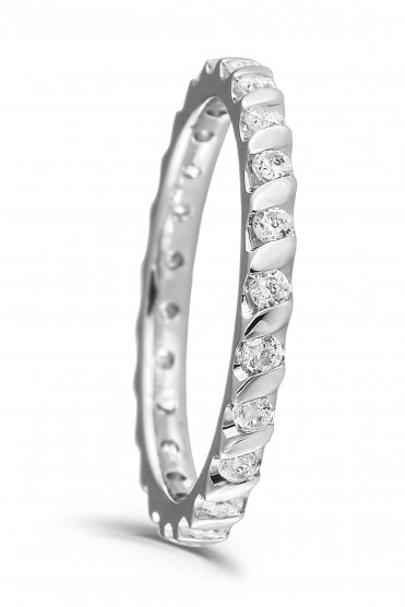 18ct White Gold Diamond Ring Full Eternity ET476