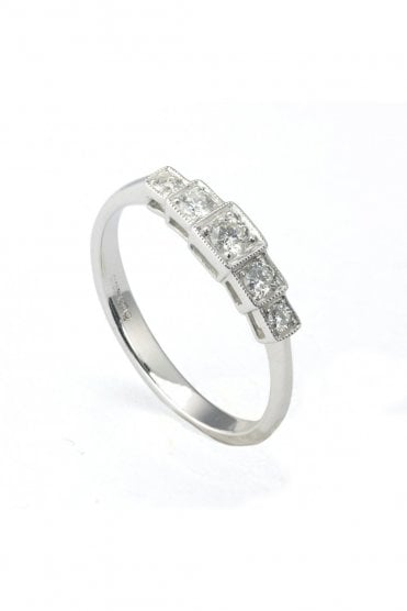 18ct White Gold Diamond Ring Round Brilliant 0.28ct