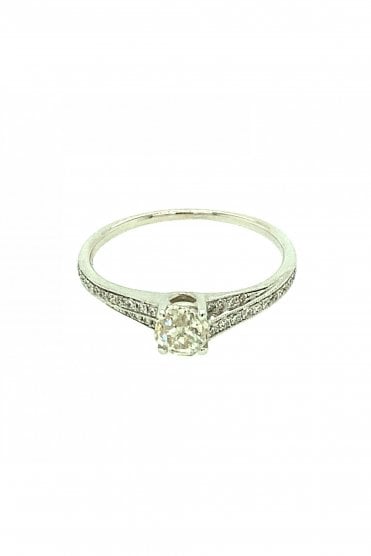 18ct White Gold Diamond Ring Round Brilliant 0.32ct