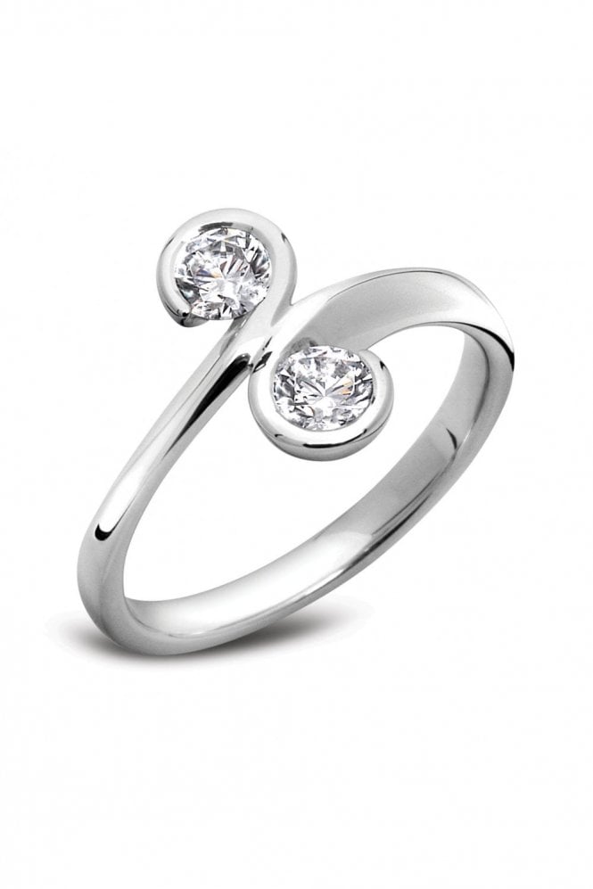 18ct White Gold Diamond Ring Round Brilliant 0.4ct