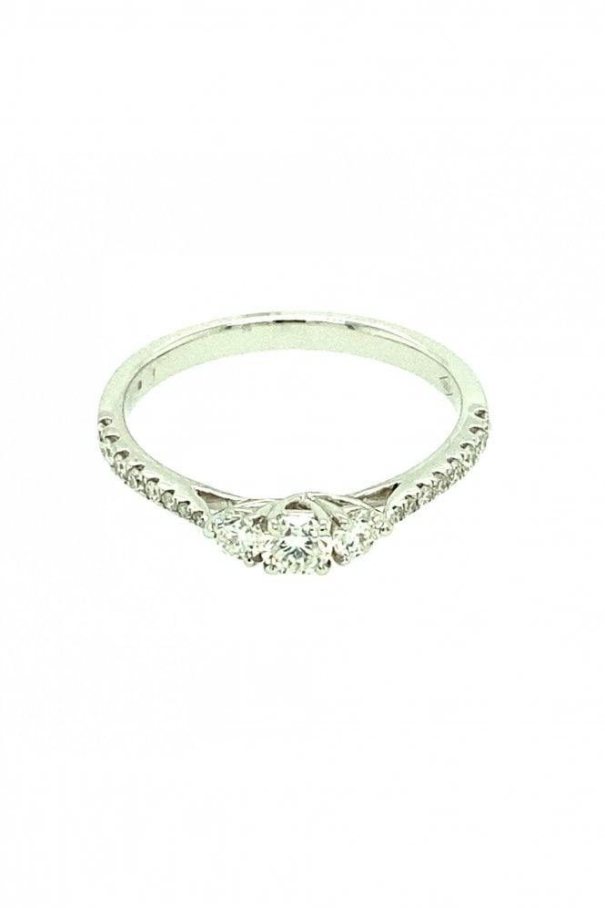 18ct White Gold Diamond Ring Round Brilliant 0.51ct