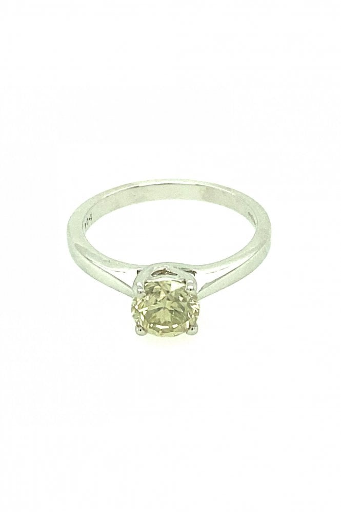 18ct White Gold Diamond Ring Round Brilliant 1.04ct