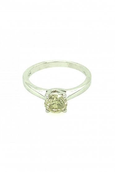 18ct White Gold Diamond Ring Round Brilliant 1.04ct