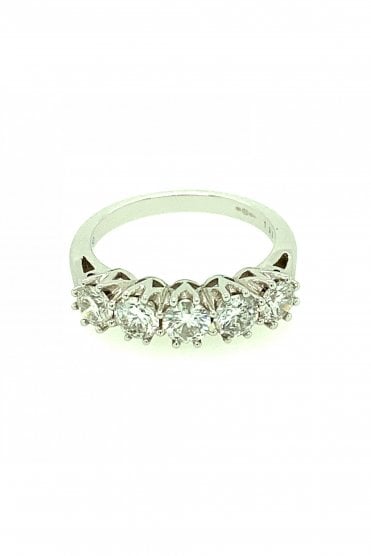 18ct White Gold Diamond Ring Round Brilliant 1.25ct
