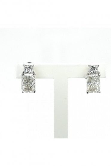 18ct White Gold Diamond Stud Earrings 18ct White Gold Claw Set