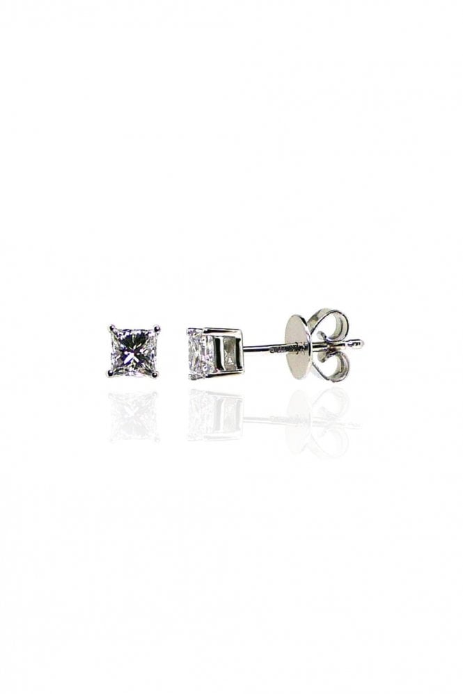 18ct White Gold Diamond Stud Earrings Claw Set 0.30ct