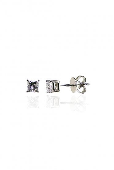 18ct White Gold Diamond Stud Earrings Claw Set 0.30ct