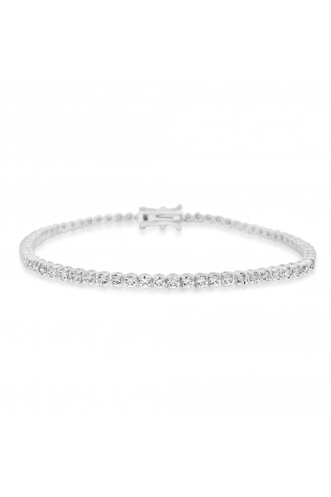 18ct White Gold Diamond Tennis Bracelet 18ct White Gold 4 Claw Set