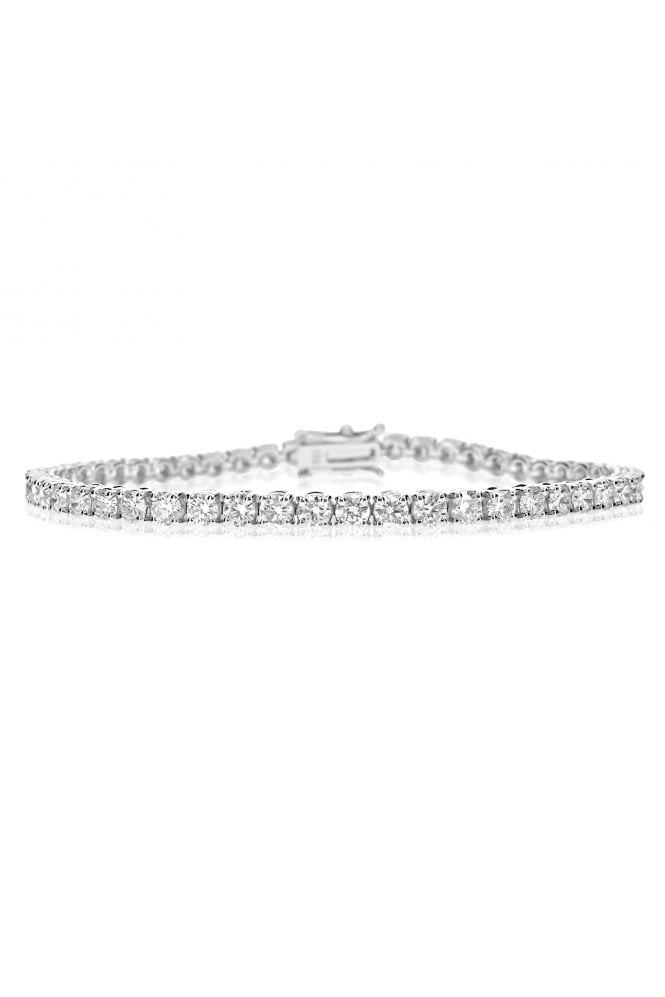 18ct White Gold Diamond Tennis Bracelet 18ct White Gold 4 Claw Set
