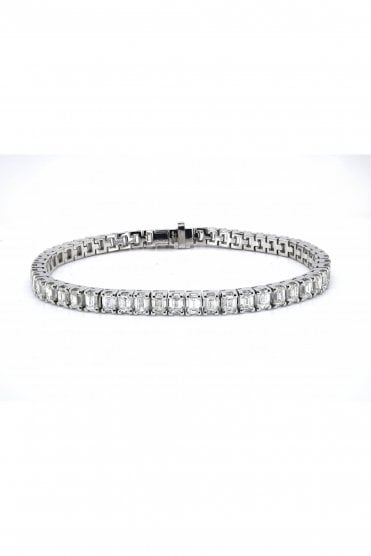 18ct White Gold Diamond Tennis Bracelet 18ct White Gold Claw Set