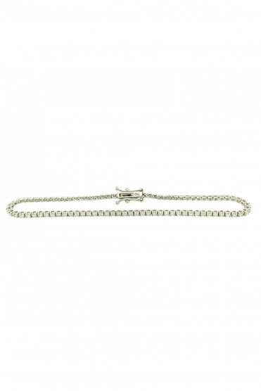 18ct White Gold Diamond Tennis Bracelet Round Brilliant Cut 1.43ct Diamond