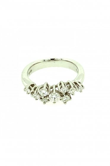 18ct White Gold Fancy Diamond Ring Round Brilliant 0.60ct
