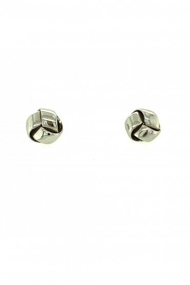 18ct White Gold Knot Earrings