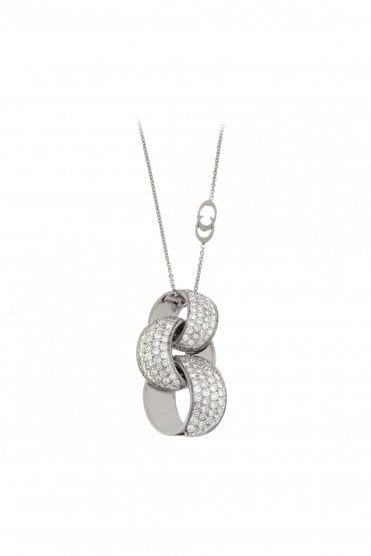 18ct White Gold Link Infinity Pendant with Diamond Pavé Setting  1G07991BB5450