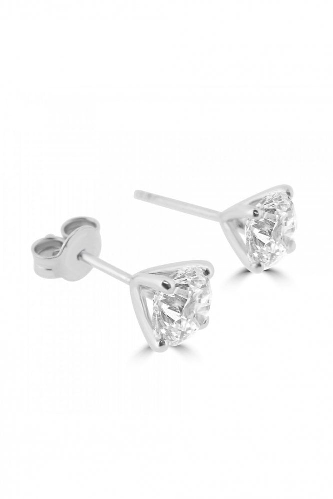 18ct White Gold Martini Diamond Stud Earrings Diamond Total Weight 1.40ct Fvs2
