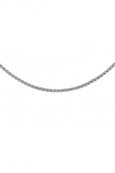  18ct White Gold Mini Spiga with Lobster Chain Chain Length 18 Inches