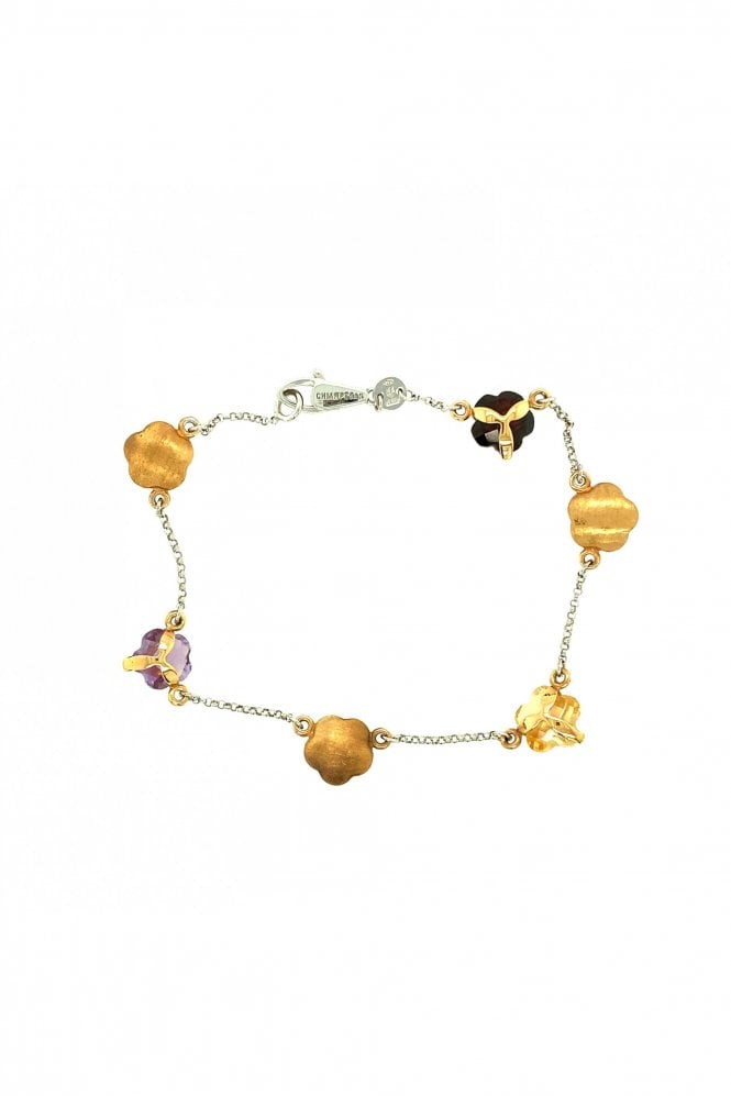 18ct White Gold Multistone Chain Bracelet