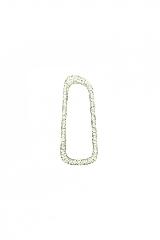 18ct White Gold Rectangle Drop Diamond Pendant Claw Set 3.87ct Round Brilliant Cut