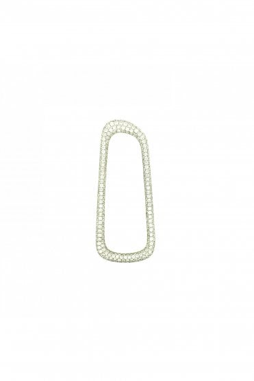 18ct White Gold Rectangle Drop Diamond Pendant Claw Set 3.87ct Round Brilliant Cut