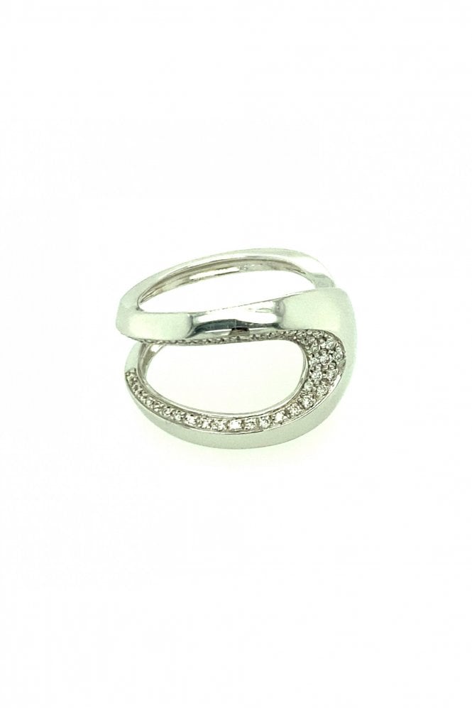 Antonini 18ct White Gold Ring 0.20ct Pavé Set Round Brilliant Cut Diamonds