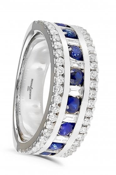 18ct White Gold Sapphire and Diamond Ring HET953