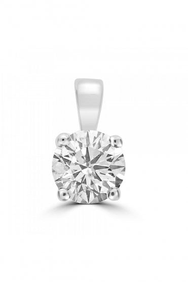 18ct White Gold Single Diamond Pendant Diamond Weight 0.70ct