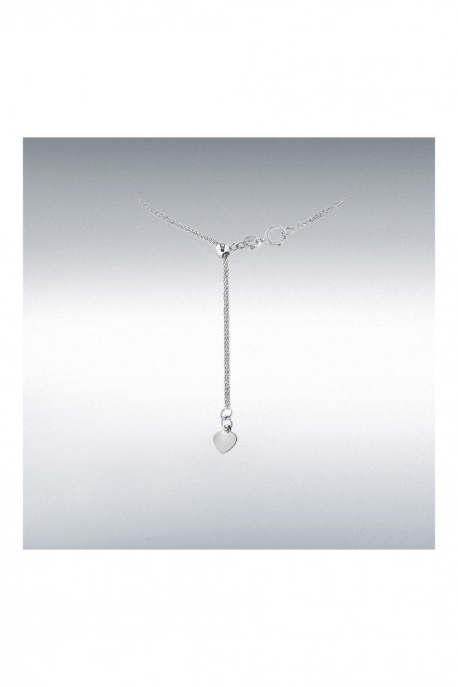 18ct White Gold Spiga Adjustable Slider Chain Length 20 Inches
